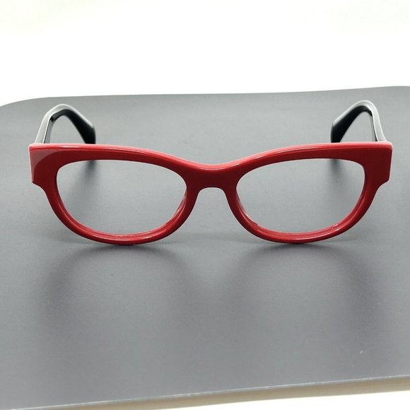 PRADA VPR13Q Eyeglasses in color SMN 1O1 Eyeglasses Frames Italy Red Black 52 mm - Picture 2 of 14